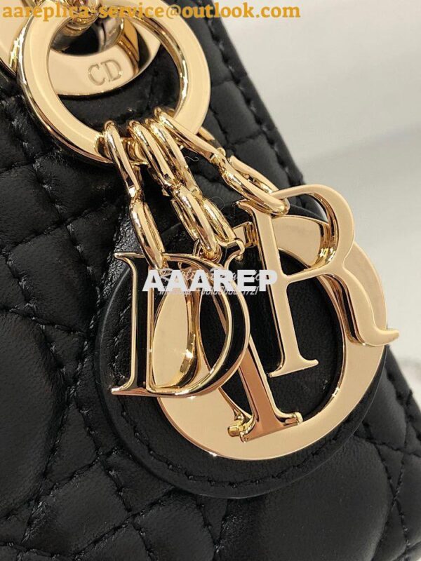 Replica Micro Lady Dior Bag Black Cannage Lambskin S0856 7