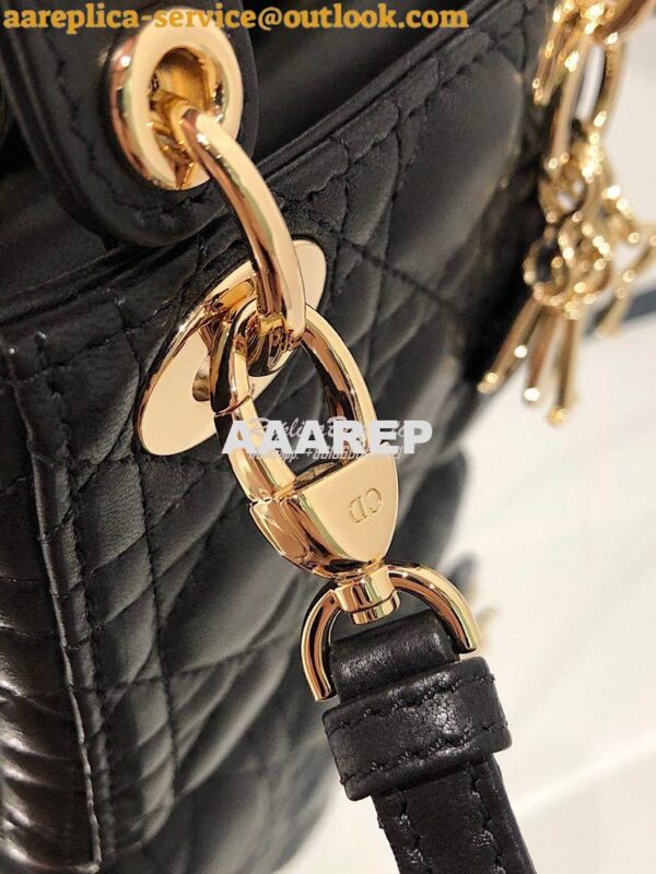 Replica Micro Lady Dior Bag Black Cannage Lambskin S0856 9