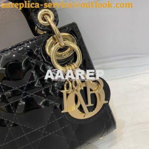 Replica Micro Lady Dior Bag Black Patent Cannage Calfskin S0856 2