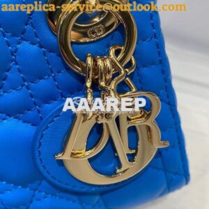 Replica Micro Lady Dior Bag Bright Blue Cannage Lambskin S0856 2