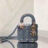 Replica Micro Lady Dior Bag Bright Orange Cannage Lambskin S0856