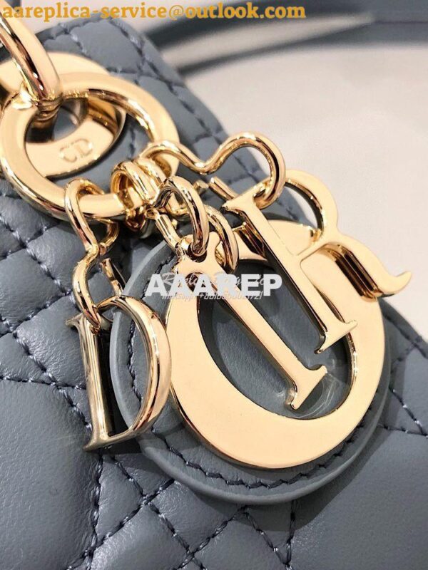 Replica Micro Lady Dior Bag Cloud Blue Cannage Lambskin S0856 2