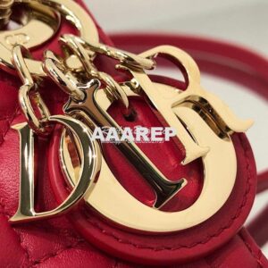 Replica Micro Lady Dior Bag Red Cannage Lambskin S0856 2