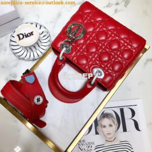 Replica My Lady Dior Bag Lambskin with Customisable Shoulder Strap Red 2