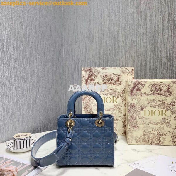 Replica My Lady Dior Bag Patent Calfskin with Customisable Shoulder St 6