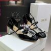 Replica Dior Women's Shoes Rhodes Heeled Shaped and hollow Shoes D88230 Black 2