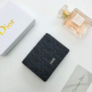 Replica Dior Dior Wallet Mini Lady Blue S0178 Dior Oblique Jacquard Black