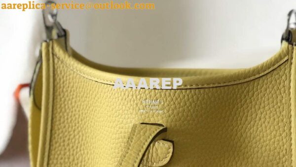 Replica Hermes Evelyne Bag Designer Hermes Mini Crossbody Real Bag 20434 Light Yellow 7