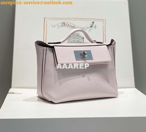 Replica Hermes Mini 2424 Leather 21cm H230263 fantasy Purple 5