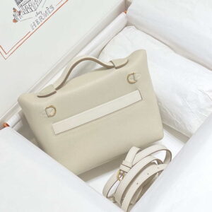 Replica Hermes Mini Kelly 2424 Leather 21cm H230264 White