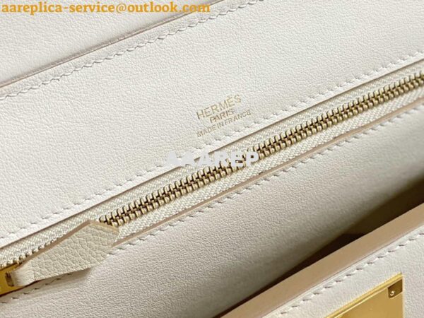 Replica Hermes Mini Kelly 2424 Leather 21cm H230264 White 6