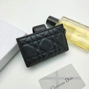 Replica Dior S0074 Wallet Lady dior 5-Gusset card holder Black 2