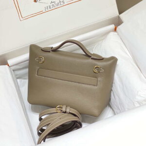 Replica Hermes Mini Kelly 2424 Leather 21cm H230265 Elephant gray