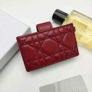 Replica Dior S0074 Wallet Lady dior 5-Gusset card holder Red 2