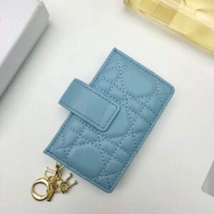 Replica Dior S0074 Wallet Lady dior 5-Gusset card holder Sky Blue