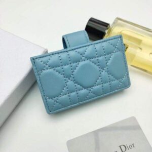 Replica Dior S0074 Wallet Lady dior 5-Gusset card holder Sky Blue 2