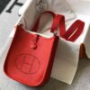 Replica Hermes Evelyne Bag Hermes Mini Crossbody Bag 20411 Silver Buckle Dark Red 2