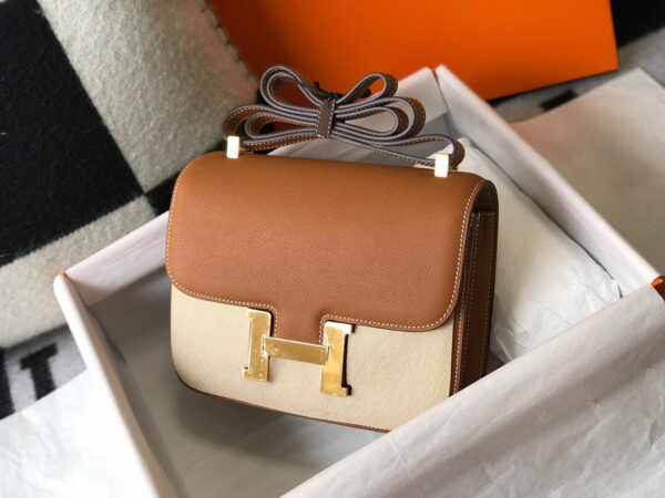 Replica Hermes H082060 Constance Slim Wallet Epsom calfskin Brown