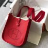 Replica Hermes Evelyne Bag Hermes Mini Crossbody Bag 20411 Silver Buckle Dark Red