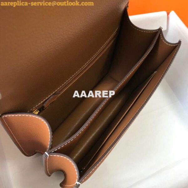 Replica Hermes H082060 Constance Slim Wallet Epsom calfskin Brown 8