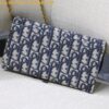 Replica Dior Saddle Chain Wallet In Light Blue Oblique Jacquard 2