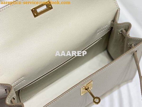 Replica Hermes Evercolor Kelly Danse II 22cm Leather Crossbody Bag H20366 White 8