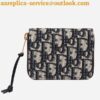 Replica Dior Saddle Lotus Wallet In Grey Oblique Jacquard