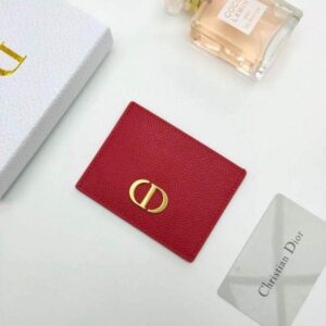 Replica Dior S2098 Wallet 30 Montaigne card holder M928 Red Grained Calfskin