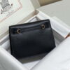 Replica Hermes Evercolor Kelly Danse II 22cm Leather Crossbody Bag H20371 Black Silver 2