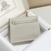 Replica Hermes Evercolor Kelly Danse II 22cm Leather Crossbody Bag H20373 Light Gray Silver 2