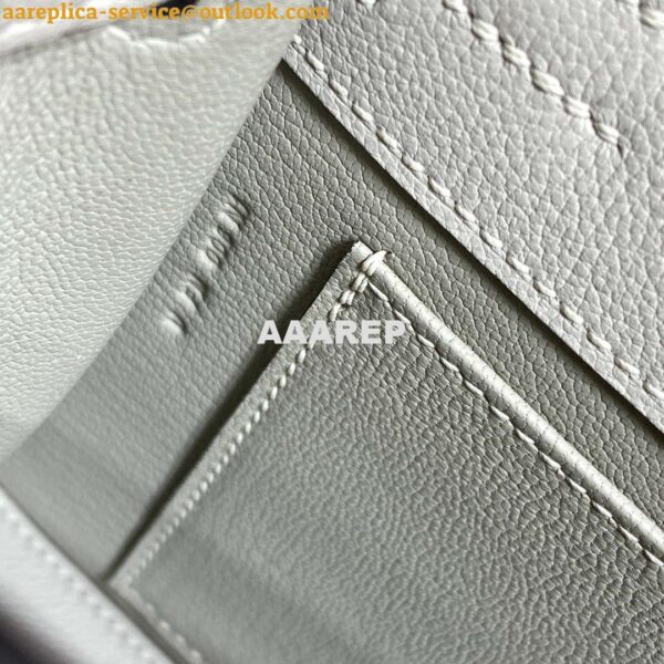 Replica Hermes Evercolor Kelly Danse II 22cm Leather Crossbody Bag H20372 Light Gray 7