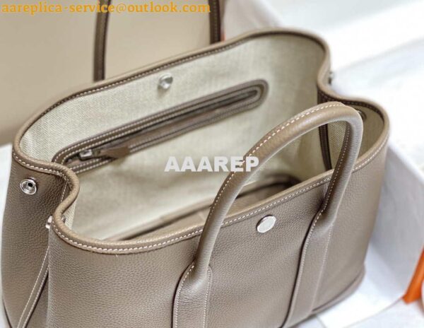 Replica Hermes Gray Clemence Garden Party 30cm Bag H239044 8