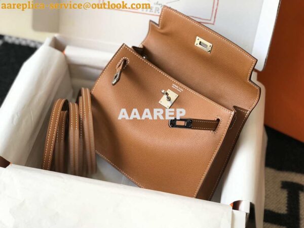 Replica Hermes Kelly Danse 22cm Leather Bag 20353 Tan 6