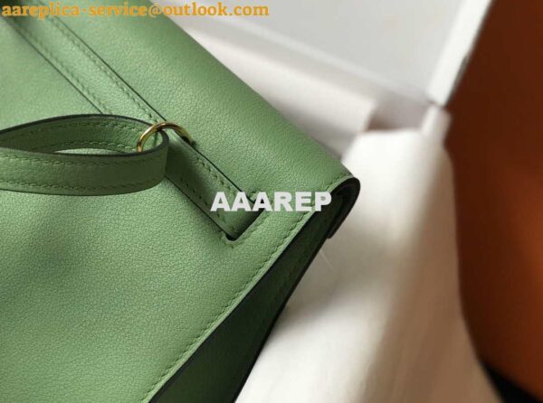 Replica Hermes Kelly Danse 22cm Leather Bag 20362 Avocado Green 9