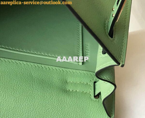 Replica Hermes Kelly Danse 22cm Leather Bag 20362 Avocado Green 10