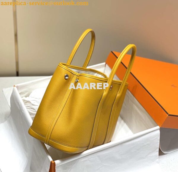 Replica Hermes Yellow Clemence Garden Party 30cm Bag H239041 4