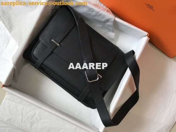 Replica Hermes H074774CK37 Steve light messenger bag 34cm Black 4