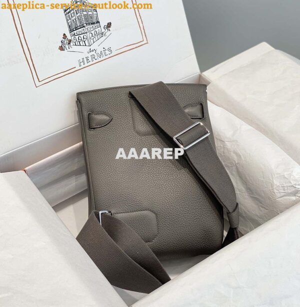 Replica Hermes H083591CK89 Hac a Dos GM backpack Pewter gray 4