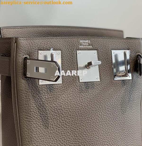 Replica Hermes H083591CK89 Hac a Dos GM backpack Pewter gray 7