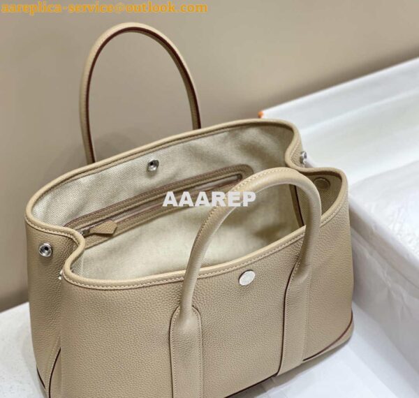 Replica Hermes Light Gray Clemence Garden Party 30cm Bag H239045 10