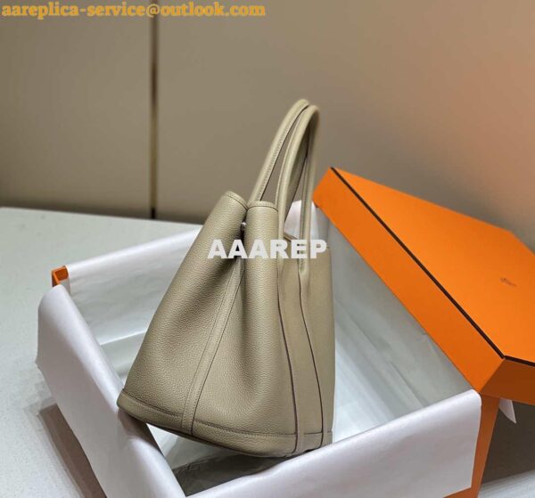 Replica Hermes Light Gray Togo Medium Garden Party 36cm Bag H239056 2