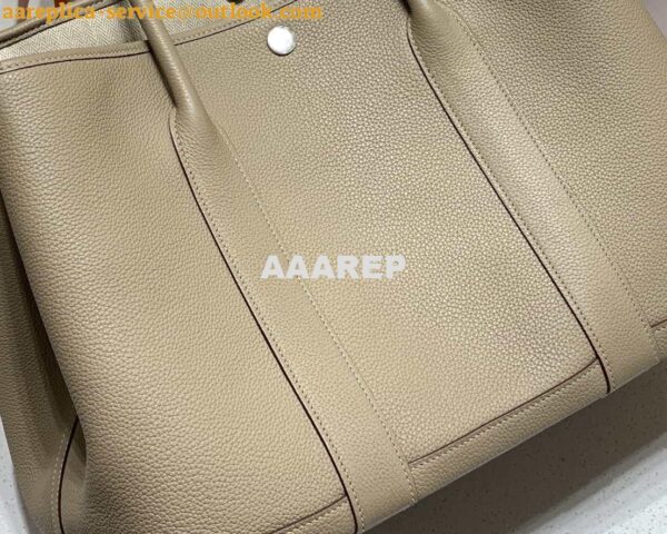 Replica Hermes Light Gray Togo Medium Garden Party 36cm Bag H239056 5