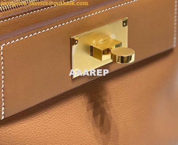 Replica Hermes Mini 2424 Leather 21cm H230262 Brown 8