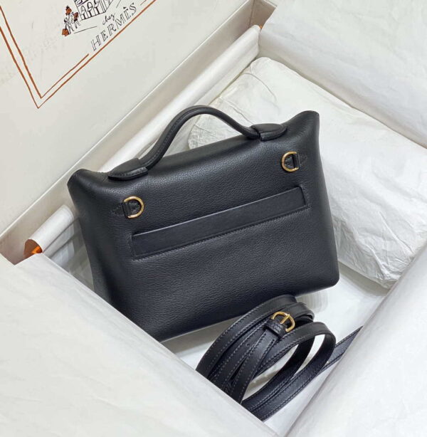 Replica Hermes Mini 2424 Leather 21cm H230263 Black 3