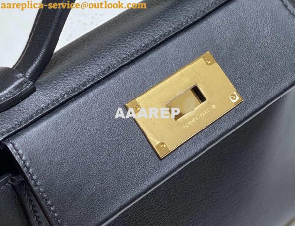 Replica Hermes Mini 2424 Leather 21cm H230263 Black 6