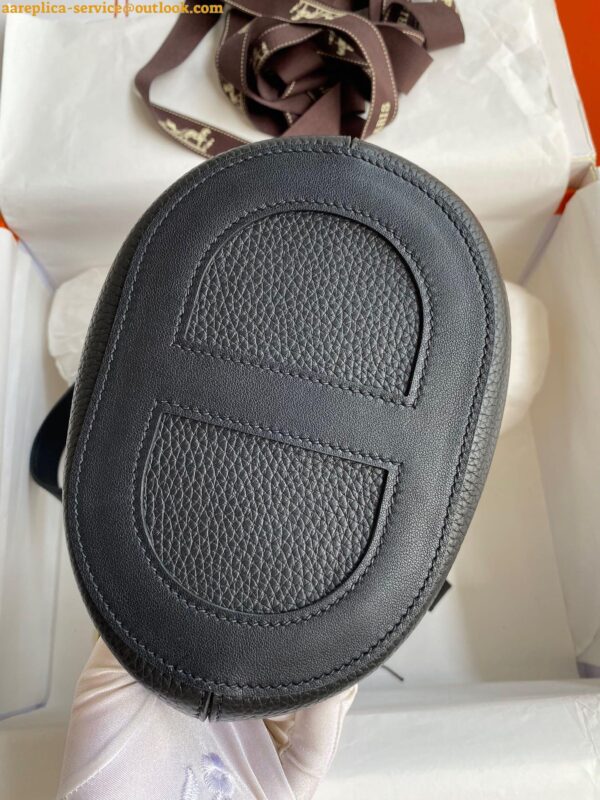 Replica Hermes In The Loop 18 Handmade Bag in Black Clemence Leather 2