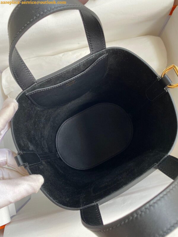 Replica Hermes In The Loop 18 Handmade Bag in Black Clemence Leather 5