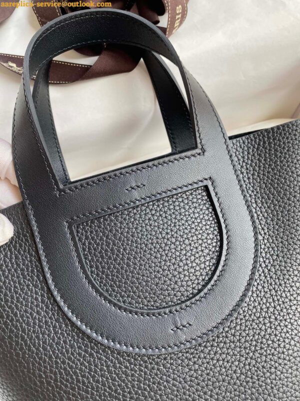 Replica Hermes In The Loop 18 Handmade Bag in Black Clemence Leather 6