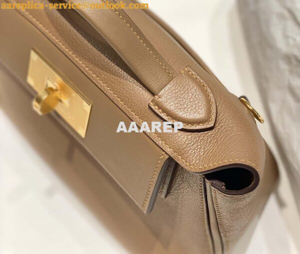 Replica Hermes Mini 2424 Leather 21cm H230263 Weimaraner color 7