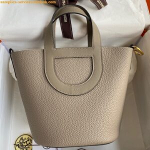 Replica Hermes In The Loop 18 Handmade Bag in Gris Asphalt Clemence Leather